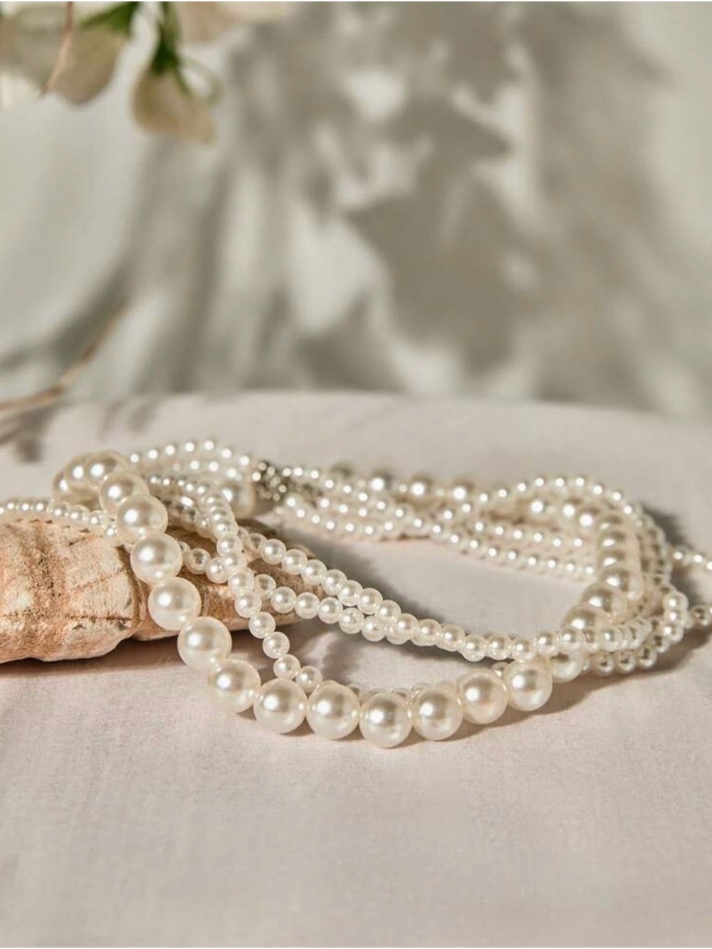 Multi Layered Faux Pearl Necklace - Picture 4 of 6